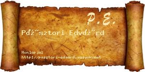 Pásztori Edvárd névjegykártya